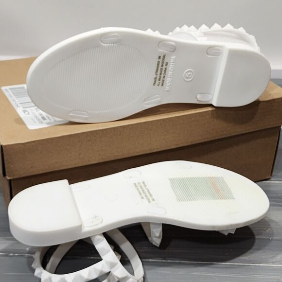 Steve Madden Flat Sandals Travel J Studded Ankle Strap White Size 5 - Picture 7 of 8